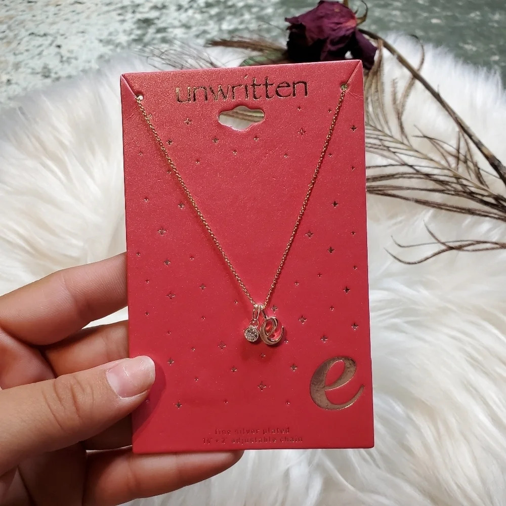 Unwritten Initial Charm Pendant Necklace